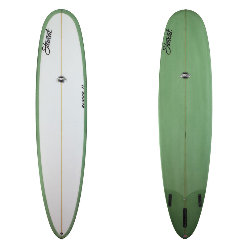 Stewart Longboard 9'0" Redline 11 (9'0", 23", 3") B#128548 with light sage resin on the bottom and rails