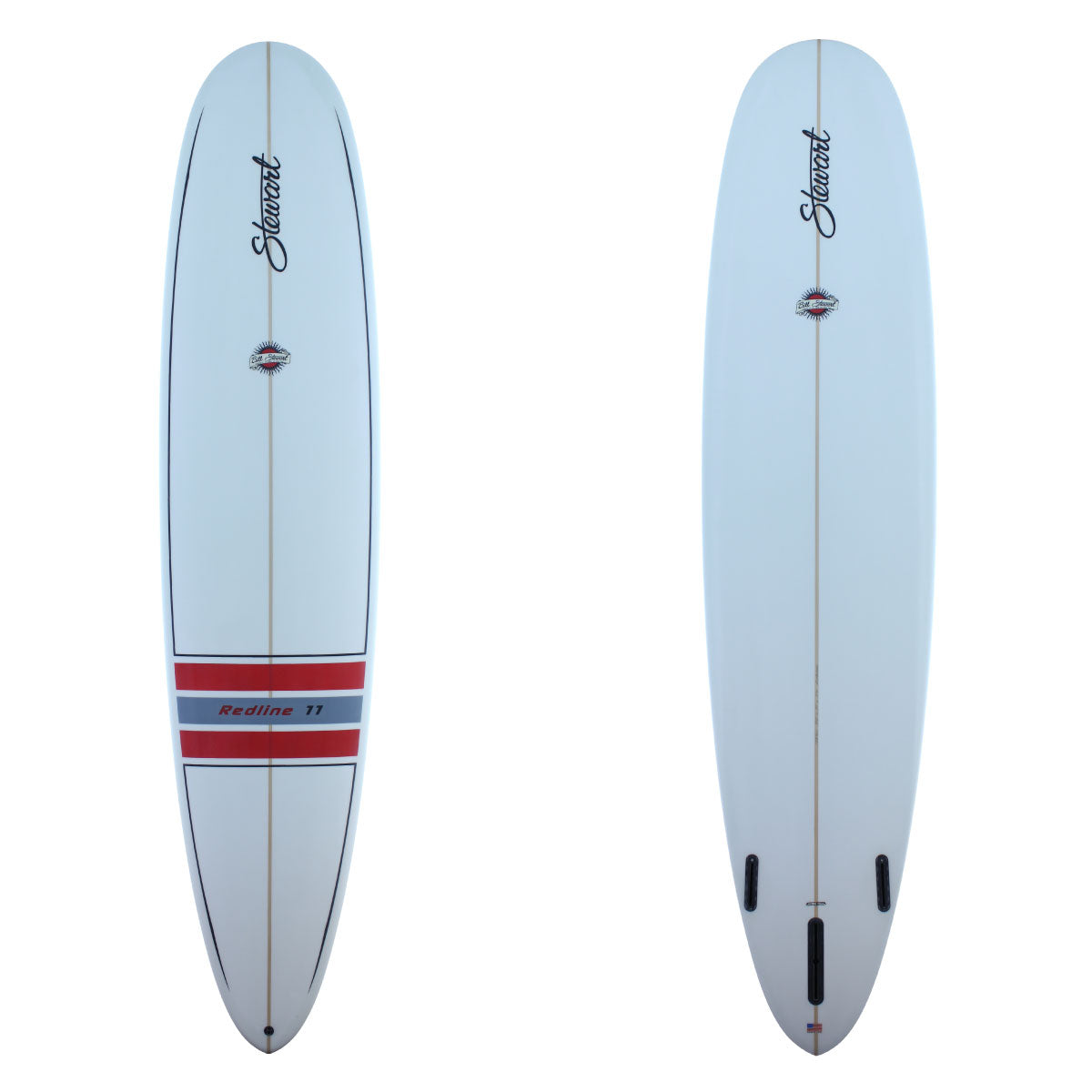 stewart redline 11 longboard with deck stripes and pinlines