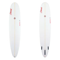 STEWART REDLINE 11 LONGBOARD SURFBOARD clear glassjob with red logos
