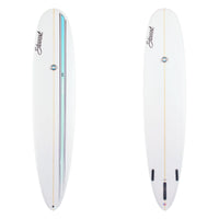 STEWART REDLINE 11 LONGBOARD SURFBOARD WITH BLUE RACING STRIPE
