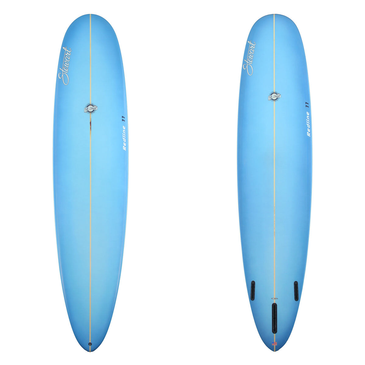 9'0" Redline 11 (9'0", 24 1/2", 3 1/2") B#128939 with a blue fade top and bottom 