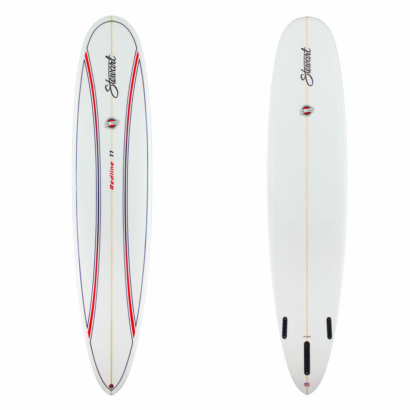 Stewart redline 11 with red pinlines on deck and a clear bottom 