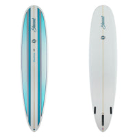 stewart redline 11 longboard with blue and teal panels on deck 