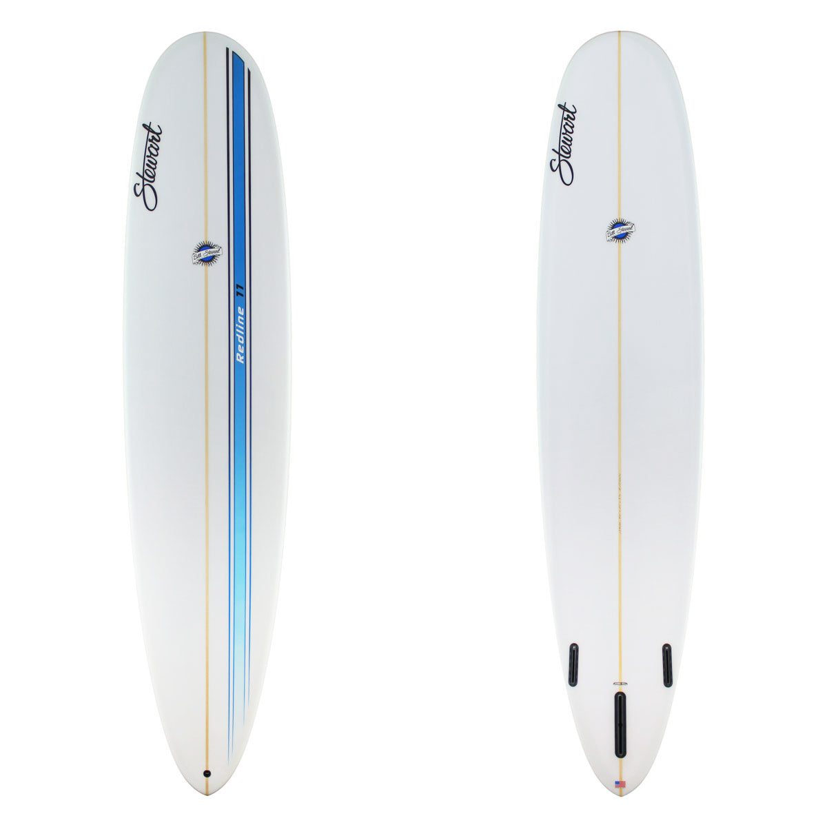 Stewart redline 11 9'0 blue stripe longboard surfboard