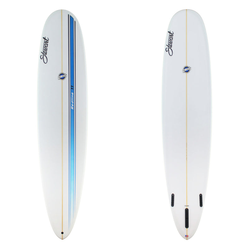 Stewart redline 11 9'0 blue stripe longboard surfboard