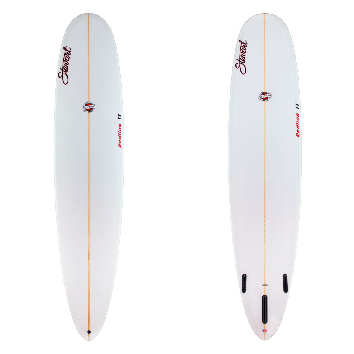Stewart Longboard 9'0" Redline 11 (9'0", 23 1/4", 3 1/8") B#129050 clear and sanded only