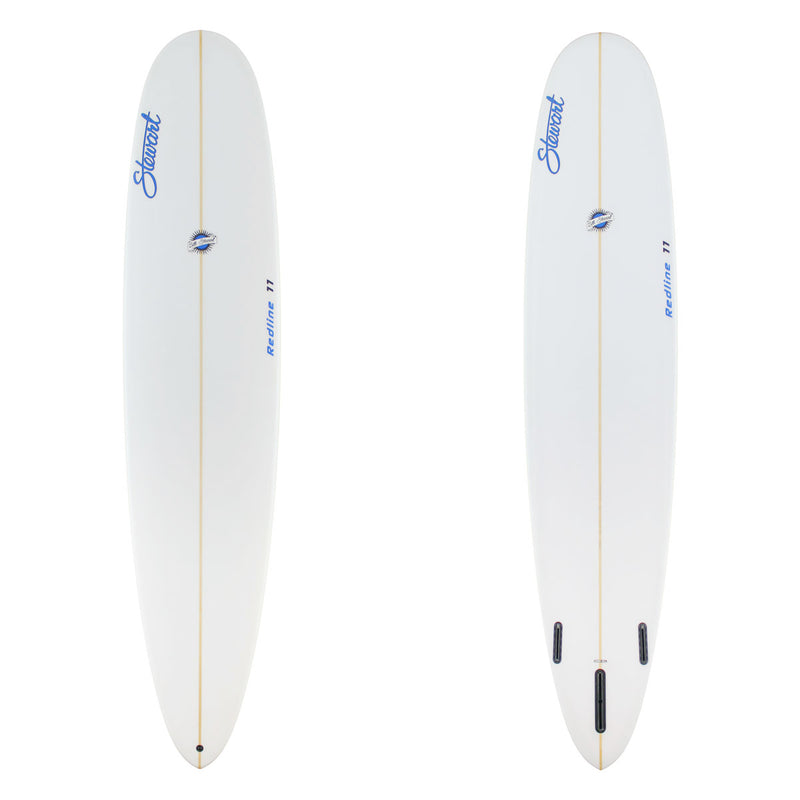 Stewart redline 11 poly longboard clear blue logos