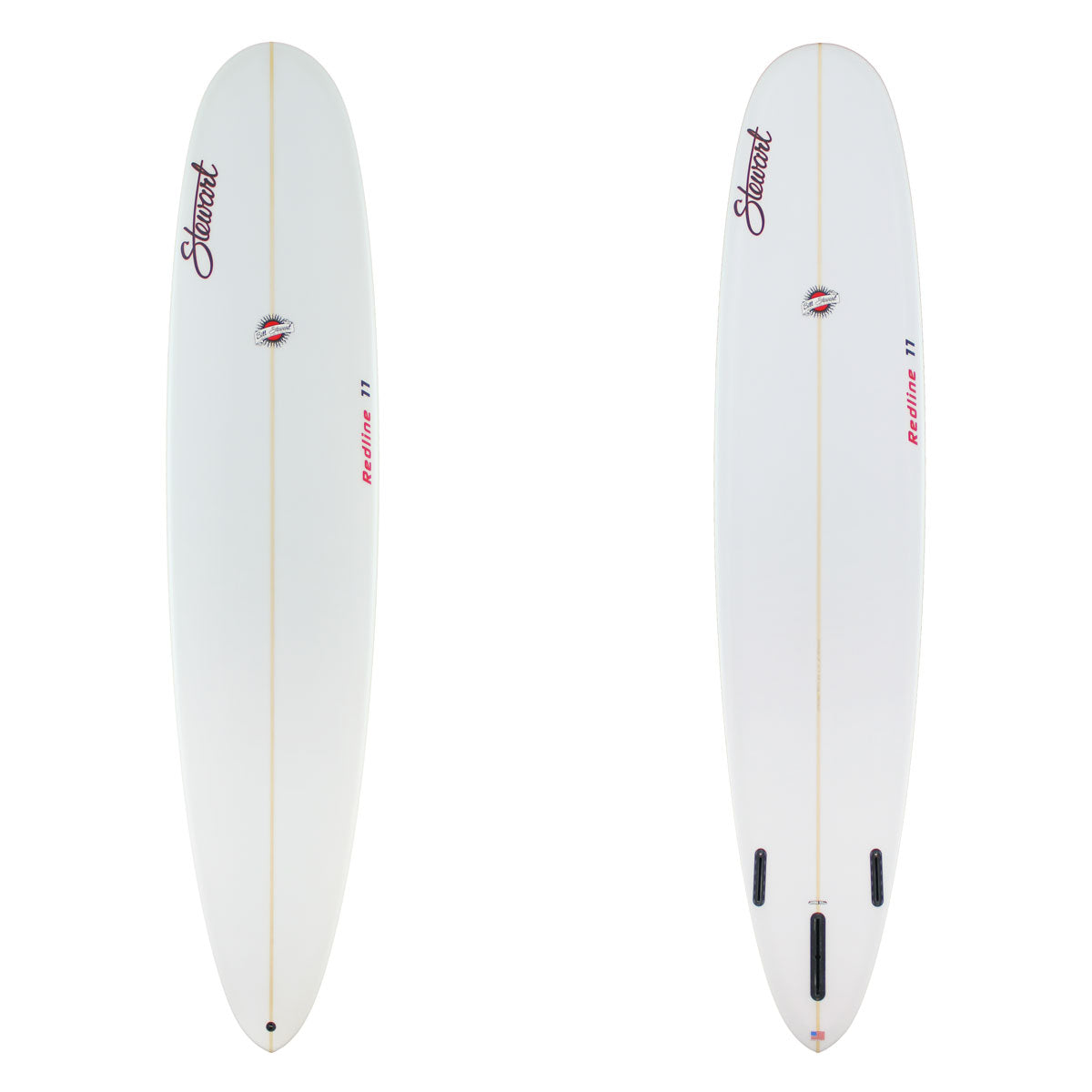 Stewart redline 11 poly longboard clear red logos