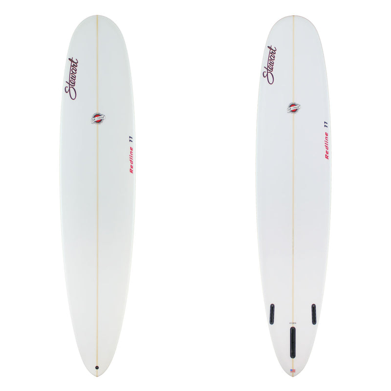 Stewart redline 11 poly longboard clear red logos