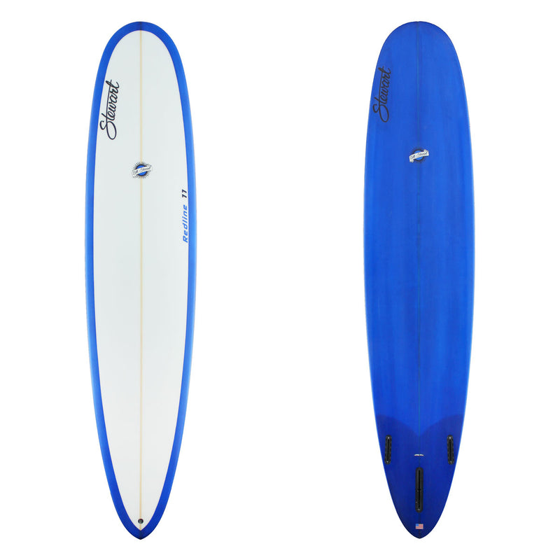 Stewart Longboard 9'0" Redline 11 (9'0", 23 1/2", 3 1/4") B#129075 with blue resin on the bottom and rails