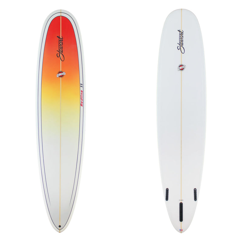 Redline 11 9'0 poly orange fade surfboard stewart