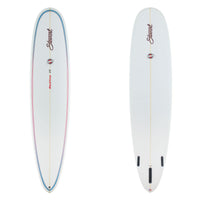 Stewart Longboard9'0" Redline 11 (9'0", 23 3/4", 3 1/4") B#129096 with blue and red pinline on the deck