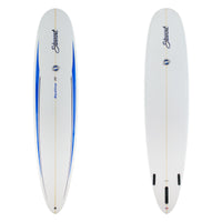 Stewart Longboard 9'0" Redline 11 (9'0", 23 3/4", 3 1/4") B#129097 with blue spears on the rails glossed and polish