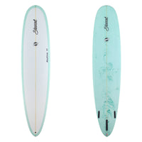 Stewart Longboard 9'0" Redline 11 (9'0", 24", 3 1/2") B#129215 with light blue resin swirl on the bottom and rail