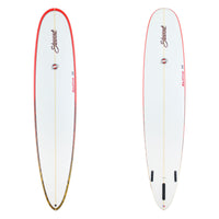 Stewart Longboard 9'0" Redline 11 (9'0", 23", 2 3/4") B#129275 with a red and yellow fade on the rails