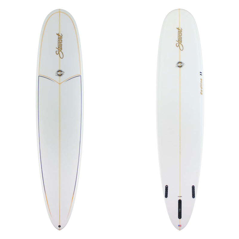 Stewart Longboard 9'0" Redline 11 (9'0", 23 1/2", 3 1/4") B#129697 Gloss & Polish with gold and black pin lines on the deck