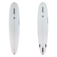 two images of a white redline 11 with black and blue stewart branding.