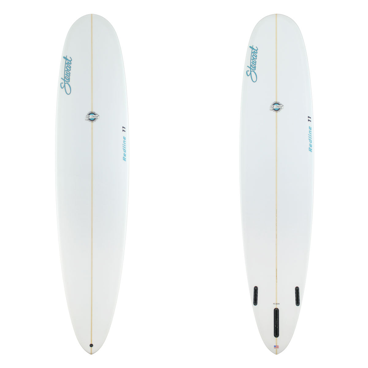 Stewart Longboard 9'0" Redline 11 (9'0", 23 3/4", 3 1/4") B#129952 Clear and sand only with light blue logos