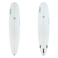 Stewart Longboard 9'0" Redline 11 (9'0", 23 3/4", 3 1/4") B#129952 Clear and sand only with light blue logos