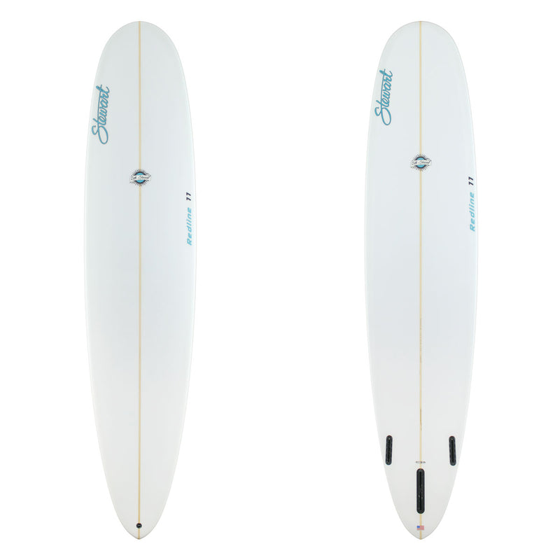 Stewart Longboard 9'0" Redline 11 (9'0", 23 3/4", 3 1/4") B#129952 Clear and sand only with light blue logos