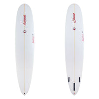 Two images of a white Stewart redline 11 with red branding