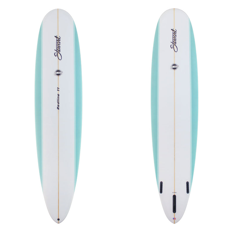 Stewart Longboard 9'0" Redline 11 (9'0", 24 1/4", 3") B#130098 with light blue rails