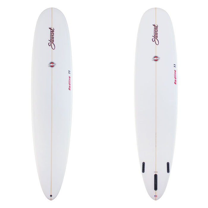 Stewart Longboard 9'0" Redline 11 (9'0", 23 1/4", 3 1/8") B#130127 clear and sanded only with red logos