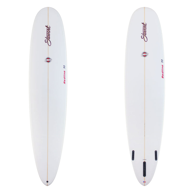 Stewart Longboard 9'0" Redline 11 (9'0", 23 1/4", 3 1/8") B#130127 clear and sanded only with red logos