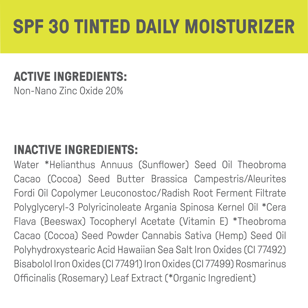 RAW ELEMENTS TINTED DAILY FACE MOISTURIZER SPF 30