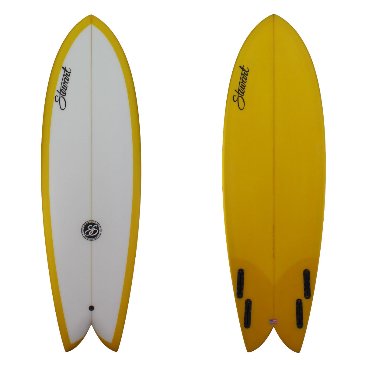 Stewart 5'8" Retro Fish Shortboard with yellow resin tint (5'8", 20 1/2, 2 1/2) B#128281