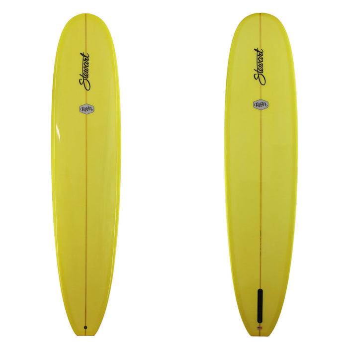 stewart ripster longboard surfboard withellow glass job GLOSS finish 