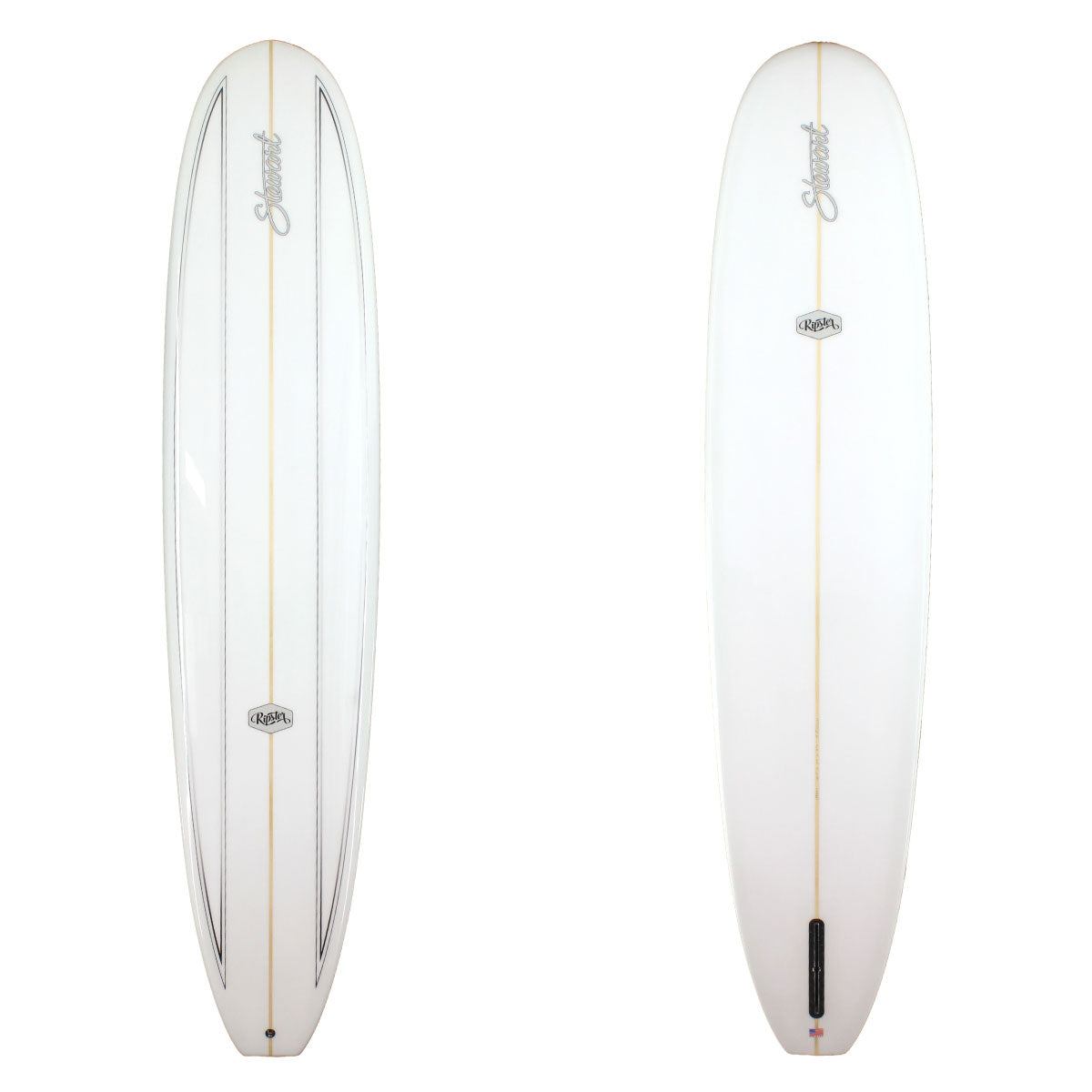 Stewart Longboard 10'0" Ripster (10'0", 24", 3 1/2") B#128241 Gloss & Polish Black Pinlines on the deck