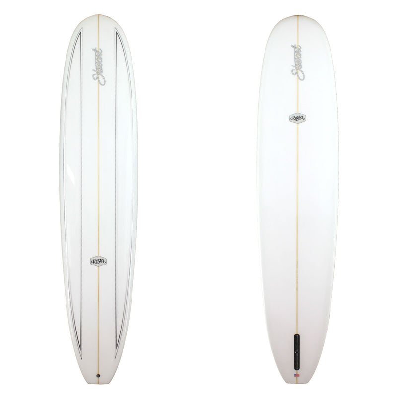 Stewart Longboard 10'0" Ripster (10'0", 24", 3 1/2") B#128241 Gloss & Polish Black Pinlines on the deck