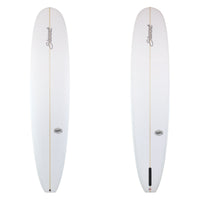 stewart ripster longboard with clear glass job and silver logos