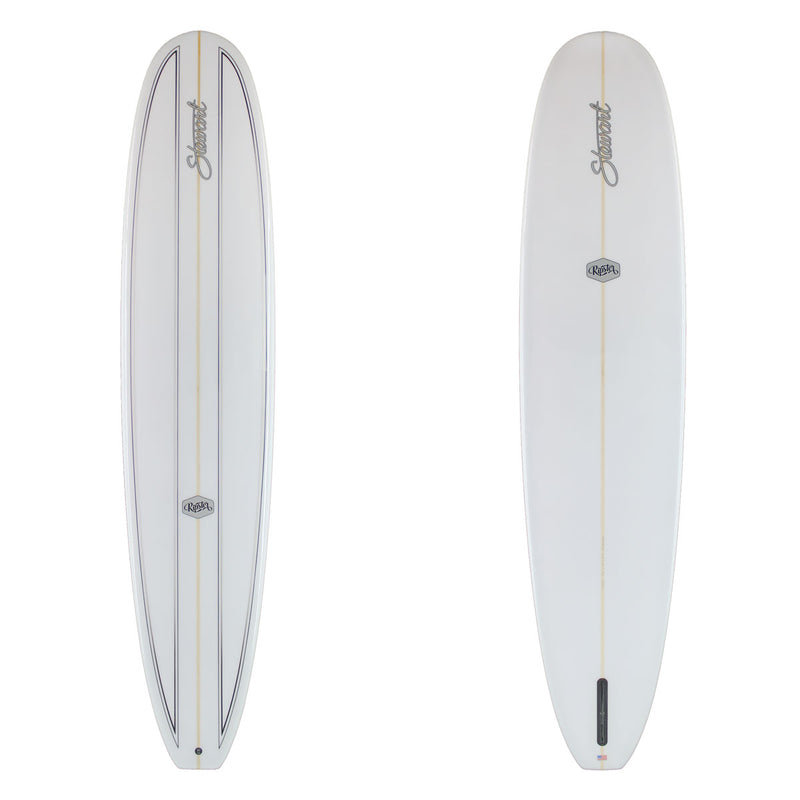 Stewart Longboard 9'6" Ripster (9'6", 24", 3 1/4") B#129084 Gloss & Polish with pin lines on the deck