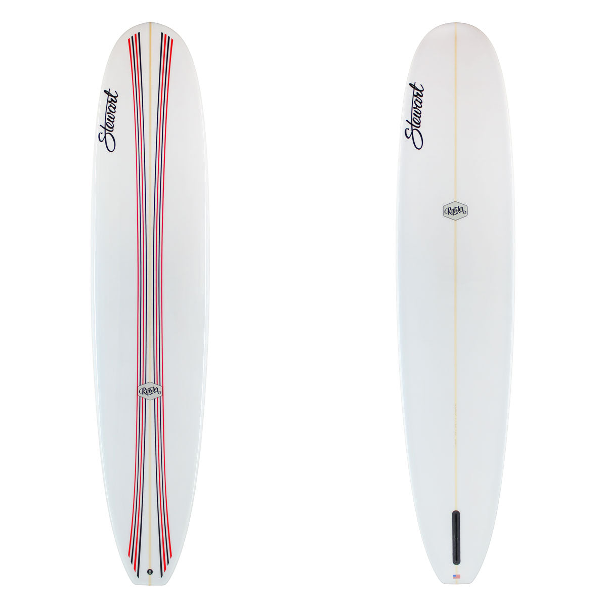 Stewart Longboard 9'2" Ripster (9'2", 23 1/2", 3") B#129143 gloss & polish with red and black pinline on the deck