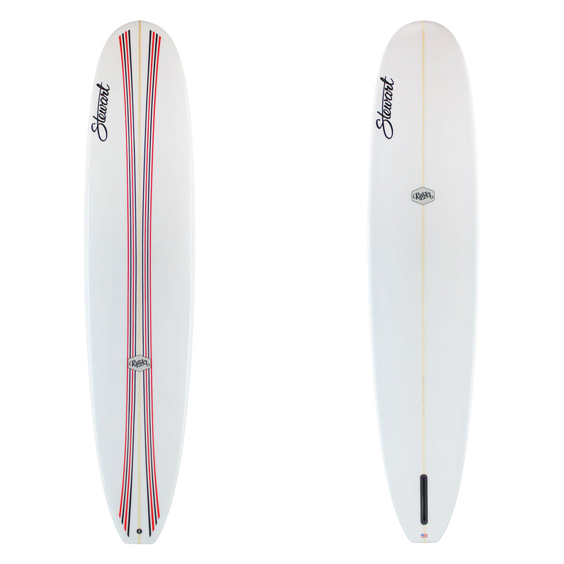 Stewart Longboard 9'2" Ripster (9'2", 23 1/2", 3") B#129143 gloss & polish with red and black pinline on the deck