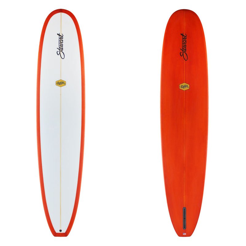 Stewart Longboard 9'0" Ripster (9'0", 23 1/2", 2 7/8") B#129266 with an orange resign tint on the bottom and rails 