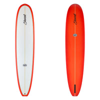Stewart Longboard 9'2" Ripster (9'2", 23 1/2", 3") B#128719 with a red bottom and rails