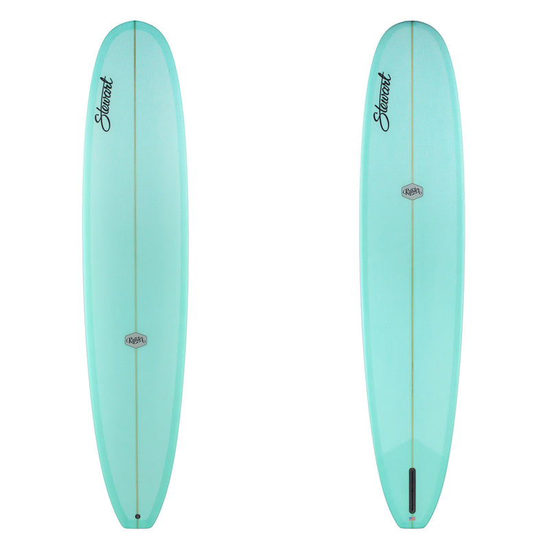 Stewart Longbard 9'6" Ripster (9'6", 24", 3 1/4") B#129726 with a light blue resin tint