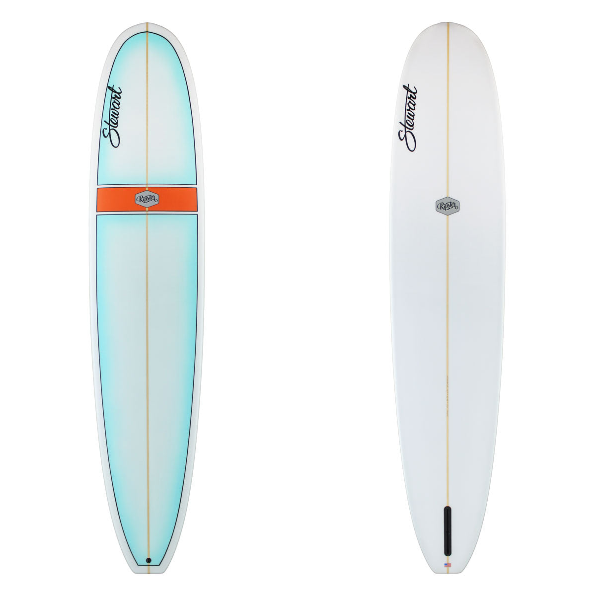 9'4" Ripster (9'4", 23 3/4", 3 1/4") B#129761 baby blue deck trim with orange logo stripe
