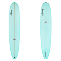 Stewart Longboard 9'8" Ripster (9'8", 24", 3 3/8") B#130105 Light Blue resin tint with black stewart logo. Grey and black ripster logo. Sand Only