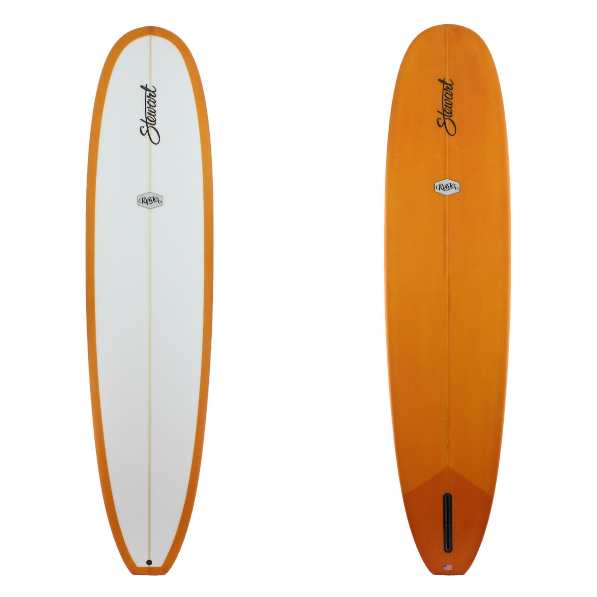 deck and bottom view of stewart ripster with orange tint on bottom 