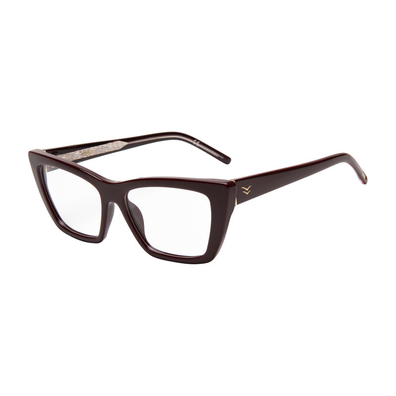 Brown eyeglasses on a white background