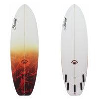 shortboard surfboard with orange and red fade deck stewart fartknocker SBD