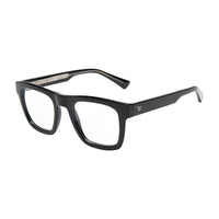 Black eyeglasses on a white background