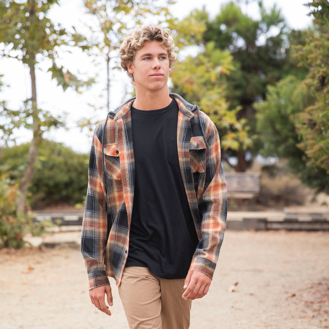 STEWART MILL VALLEY BUTTON-UP FLANNEL HOODY