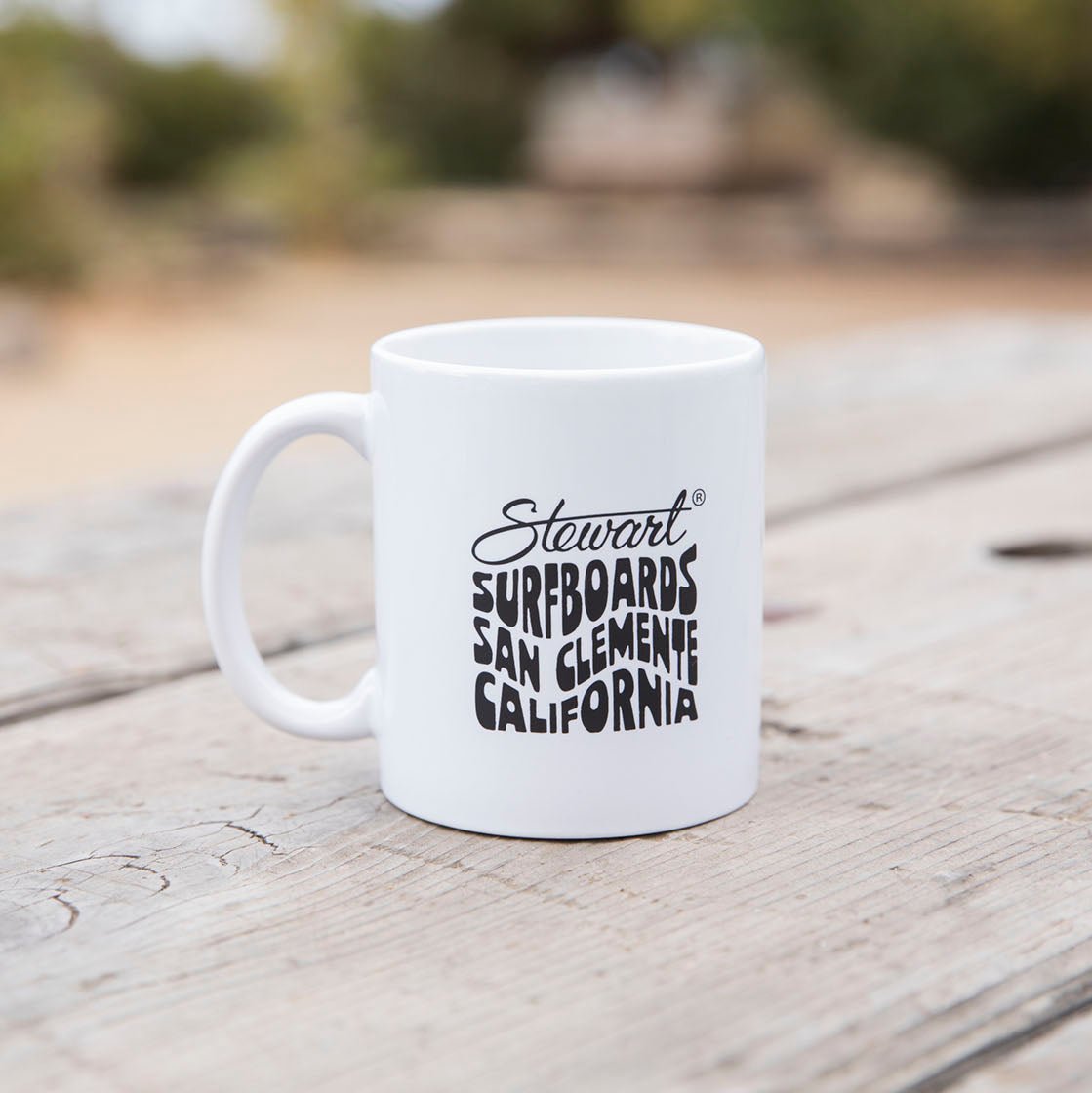 STEWART WAKE UP & SMELL THE SURF COFFEE MUG