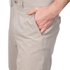Side view khaki walk shorts on model