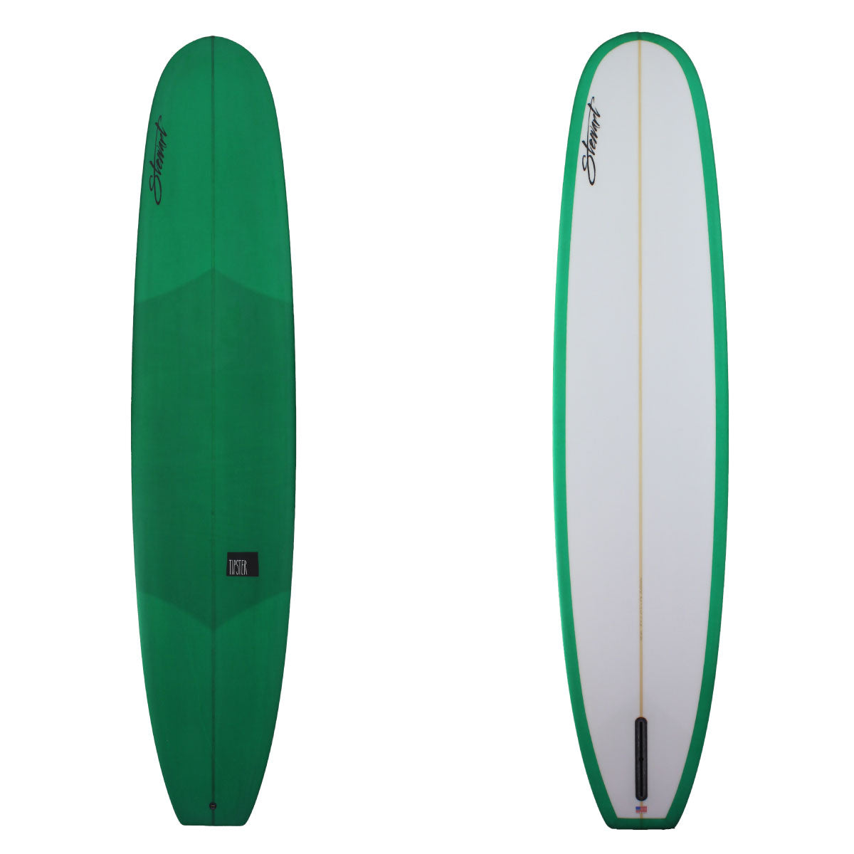 deck and bottom of stewart tipster with green resin tint on deck 